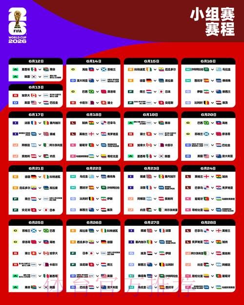 世界杯小组赛赛程准不准